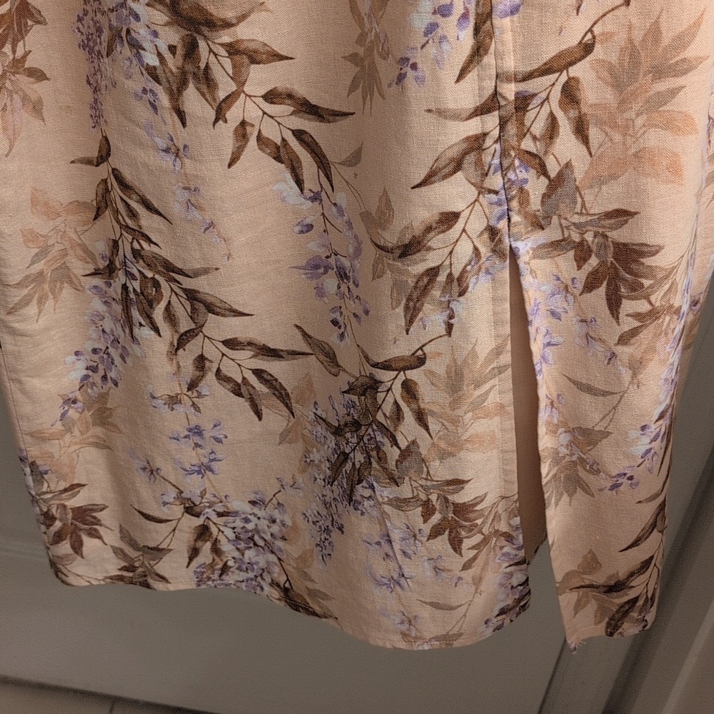 House Of Harlow Linen Floral Long Sleeve Dress - Picture 3 of 4